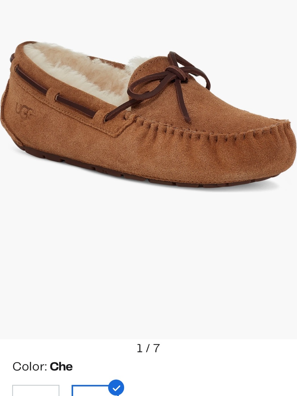 UGG Women’s Dakota Chestnut Suede Moccasin Slippers